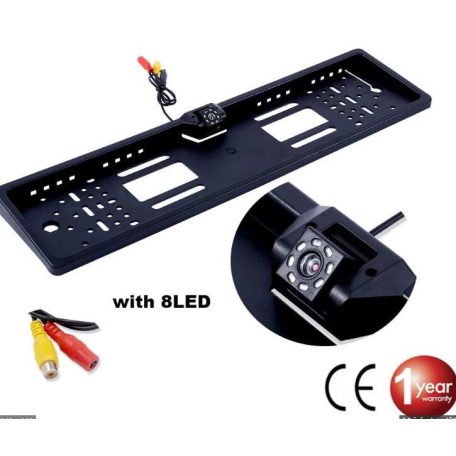 Autós tolatókamerás rendszámtábla keret, vízálló extra ledekkel (BG482-2)