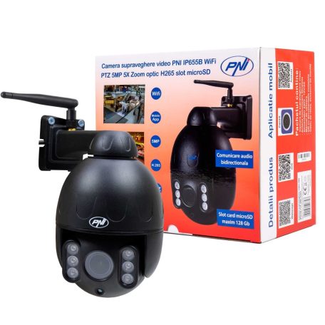 PNI 5.0Mp-es, PTZ, IP robotkamera WiFi-vel, microSd foglalattal, 5x zoom (PNI-655B)