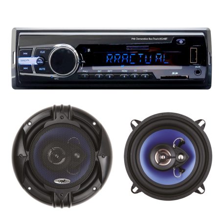 PNI Kamionos/autós Bluetooth autórádió RDS-el, 12-24V + 13cm-es 3 utas hangszórópár (PNI-AK003)