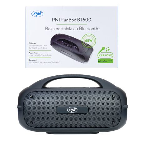 PNI Hordozható karaokee bluetooth hangfal, vezeték nélküli mikrofonnal (PNI-BT600)