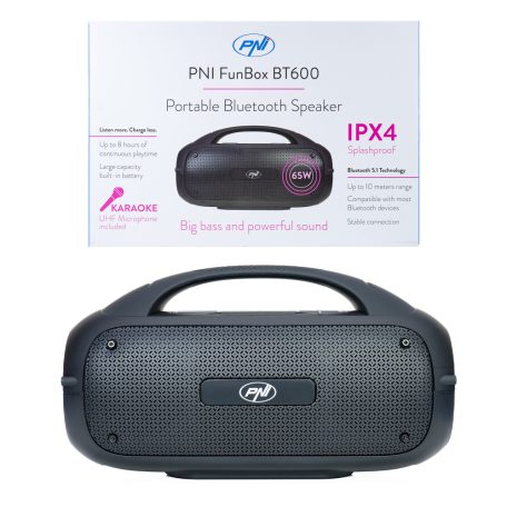 PNI Hordozható karaokee bluetooth hangfal, vezeték nélküli mikrofonnal (PNI-BT600)
