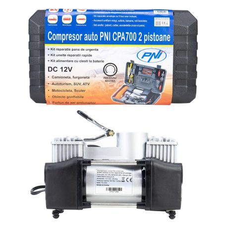 PNI Hordozható defektjavító készlet, kompresszorral (PNI-CPA700)