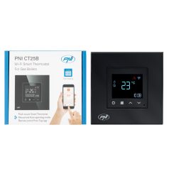   PNI Intelligens WiFi-s, vezetékes termosztát, gázkazánok vezérlésére fekete (PNI-CT25B)