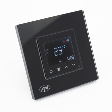 PNI Intelligens WiFi-s, vezetékes termosztát, gázkazánok vezérlésére fekete (PNI-CT25B)