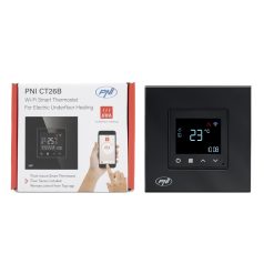   PNI Intelligens WiFi-s, vezetékes termosztát, elektromos padlófűtésekhez, szivattyúkhoz fekete (PNI-CT26B)