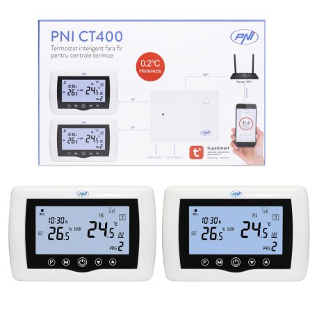 PNI Intelligens WiFi-s termosztát 2db beltéri vezérlővel (PNI-CT400)
