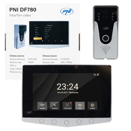 PNI Vezetékes videó kaputelefon monitorral (PNI-DF780)