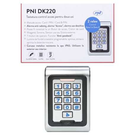 PNI Kültéri beléptető modul, 2 funkció +csengő (PNI-DK220)