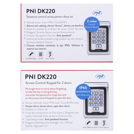PNI Kültéri beléptető modul, 2 funkció +csengő (PNI-DK220)