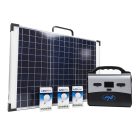 PNI Hordozható napelemes akkubox, LED világítással, 2 konnektorral (PNI-GH-H200)