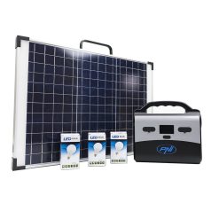   PNI Hordozható napelemes akkubox, LED világítással, 2 konnektorral (PNI-GH-H200)