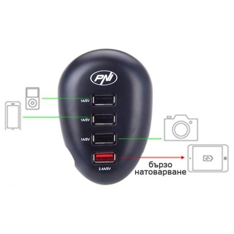 PNI Hálózati USB töltőközpont, 4 kimenettel (PNI-HC41)