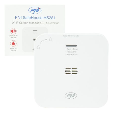 PNI WiFi-s szénmonoxid érzékelő és figyelmeztető, beépített szirénával (PNI-HS281)