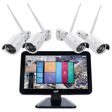 PNI 4 kamerás, 2.0MP-es FullHd, IP Wi-Fi szett LCD monitorral (PNI-HSWIFI650)