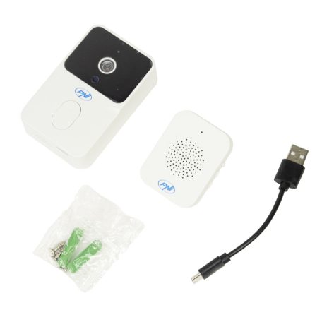 PNI Akkumulátoros, Wi-Fi-s IP kaputelefon, vezeték nélküli csengővel (PNI-IDB12)