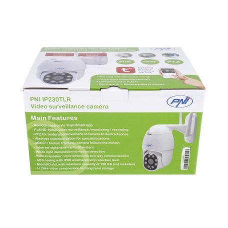 PNI 2.0Mp-es, FullHd, mini, IP robotkamera dupla WiFi-vel, microSd foglalattal, mozgás követéssel (PNI-IP230TLR)