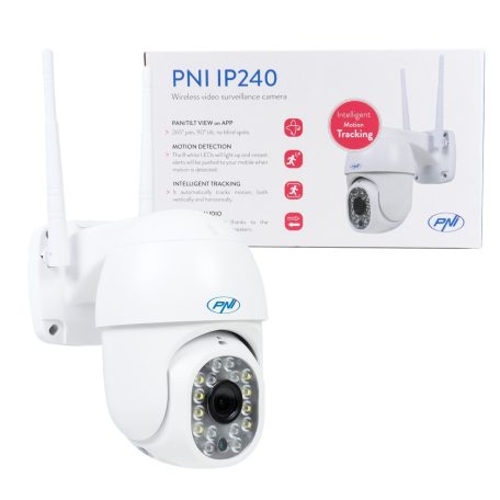 PNI 2.0Mp-es, FullHd, mini, IP robotkamera dupla WiFi-vel, microSd foglalattal, mozgás követéssel (PNI-IP240)