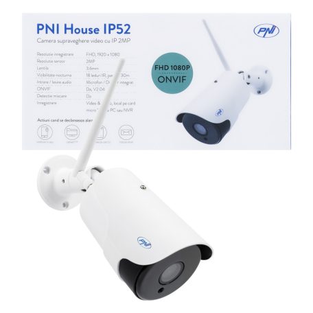 PNI FullHd, WiFi-s, IP csőkamera, mikrofonnal és hangszóróval (PNI-IP52)