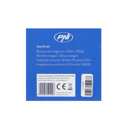 PNI SuperHd, WiFi-s, IP csőkamera, mikrofonnal és hangszóróval (PNI-IP55)