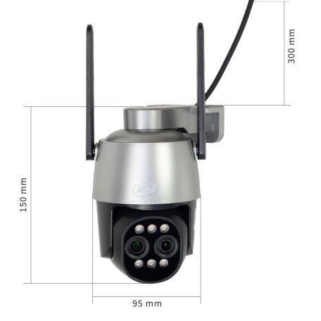 PNI 4.0Mp-es, dupla lencsés, IP robotkamera dupla WiFi-vel, microSd foglalattal, mozgás követéssel (PNI-IP574)