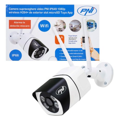 PNI FullHd, dupla WiFi-s, IP csőkamera, mikrofonnal és hangszóróval (PNI-IP649)