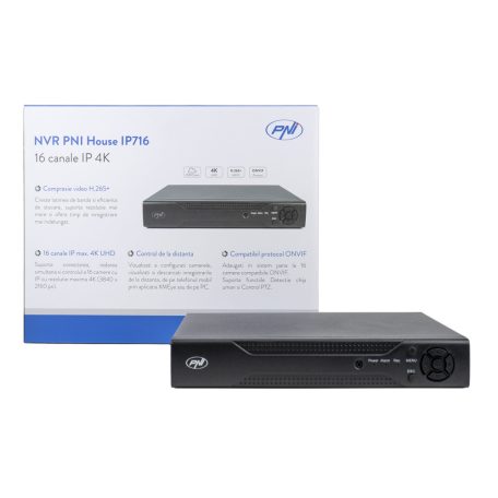 PNI Ip rögzítő, NVR, max. 16db 8.0Mp-es kamerához (PNI-IP716)