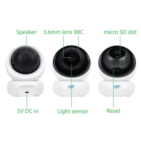PNI 3.0Mp-es SuperHd, WiFi-s, forgatható beltéri IP kamera (PNI-IP735)