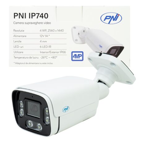 PNI 4.0Mp-es SuperHd, IP csőkamera, mikrofonnal, beépített Infra és fehér leddel (PNI-IP740)