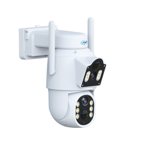 PNI dupla lencsés forgatható FullHd napelemes WiFi kamera mikrofonnal (PNI-IP792)