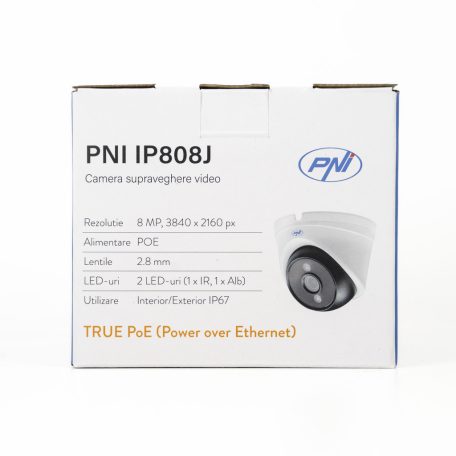  PNI 8.0Mp-es, 4K POE IP dóm kamera, LED fény + Infra (PNI-IP808J)