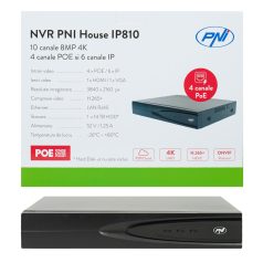   PNI Ip POE rögzítő, NVR, max. 10db 4K felbontású ip kamerához (PNI-IP810)