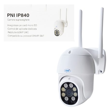 PNI 8.0Mp-es 4K, mini, IP robotkamera dupla WiFi-vel, microSd foglalattal, mozgás követéssel (PNI-IP840)