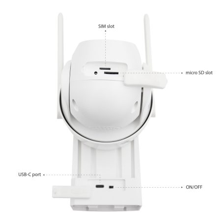 PNI dupla lencsés SIM kártyás forgatható FullHd napelemes 4G kamera mikrofonnal (PNI-IP894)