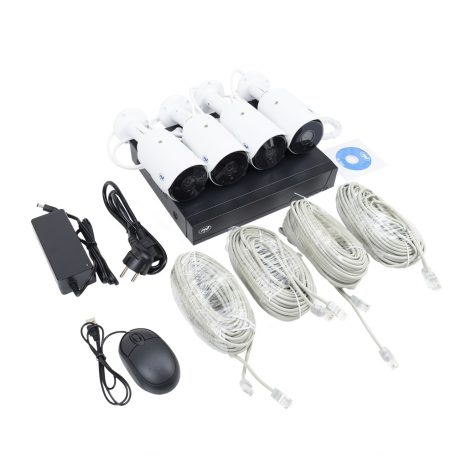 PNI 4 kamerás SuperHd, IP POE kamerarendszer, arcmentés funkcióval, mikrofonokkal (PNI-IPMAX5)