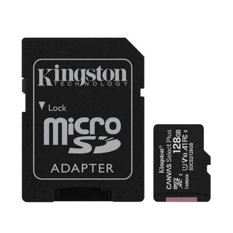 Kingston MicroSDXC 128GB memóriakártya, Class10, UHS-1, 100MB/s+Adapter (PNI-KIMSDXC128B)