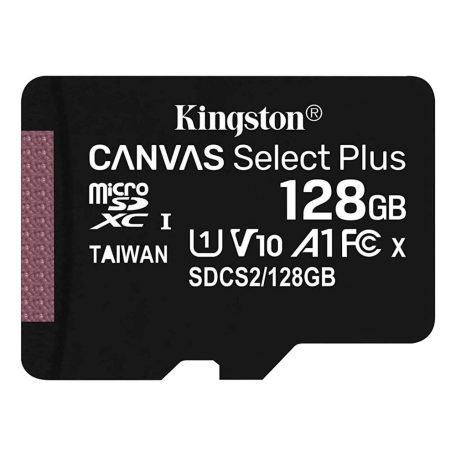 Kingston MicroSDXC 128GB memóriakártya, Class10, UHS-1, 100MB/s+Adapter (PNI-KIMSDXC128B)
