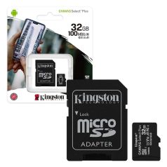   Kingston MicroSDXC 32GB memóriakártya, Class10, UHS-1, 100MB/s+Adapter (PNI-KIMSDXC32GB)