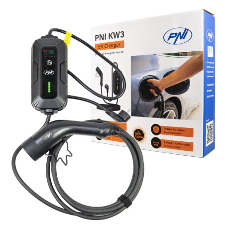 PNI Type2 elektromos autó töltő, 16A, 3.5 Kw telljesítmény, ajándék táskával (PNI-KW3)