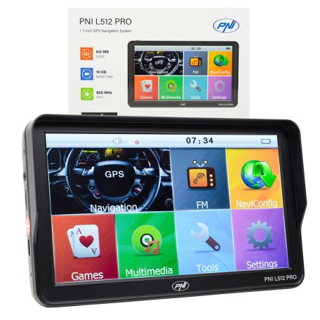 PNI 7" Multimédiás GPS navigáció FM transmitterrel (PNI-L512-PRO)