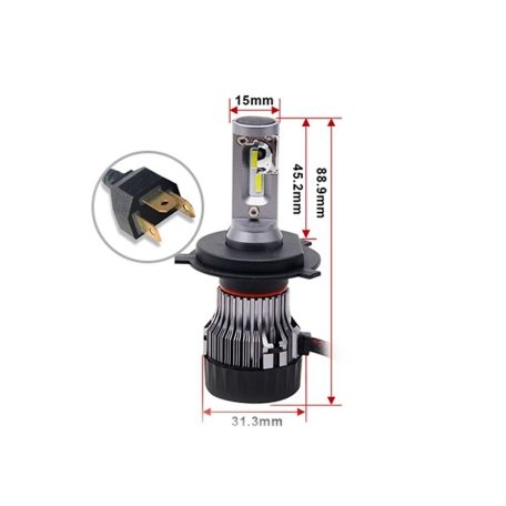 PNI Autós LED fényszóró izzó, H4 M9, 6000K, 2db (PNI-LEDH4-160K)