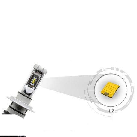 PNI Autós LED fényszóró izzó, H7 X3, 6000K, 6000LM, színfóliával, 2db (PNI-LEDH7-26K)