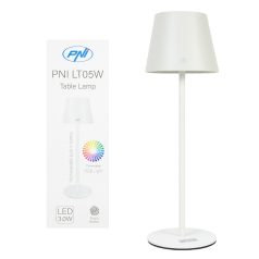   PNI Akkumulátoros RGBW LED asztali lámpa, állítható szinek és fényerő (PNI-LT05W)