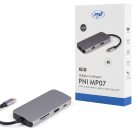 PNI 7az1-ben USB-C adapter/HUB -  HDMI, 2 x USB 3.0, RJ45, SD/TF, USB-C PD (PNI-MP02)