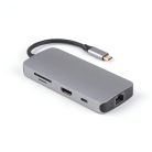 PNI 7az1-ben USB-C adapter/HUB -  HDMI, 2 x USB 3.0, RJ45, SD/TF, USB-C PD (PNI-MP02)