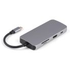 PNI 7az1-ben USB-C adapter/HUB -  HDMI, 2 x USB 3.0, RJ45, SD/TF, USB-C PD (PNI-MP02)