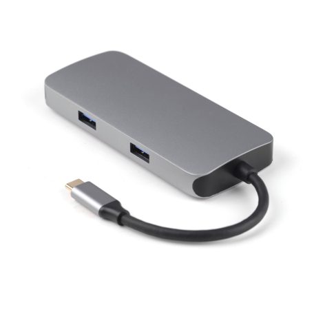 PNI 7az1-ben USB-C adapter/HUB -  HDMI, 2 x USB 3.0, RJ45, SD/TF, USB-C PD (PNI-MP02)