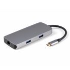 PNI 7az1-ben USB-C adapter/HUB -  HDMI, 2 x USB 3.0, RJ45, SD/TF, USB-C PD (PNI-MP02)
