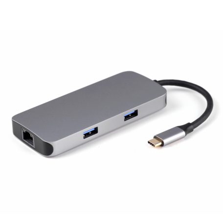 PNI 7az1-ben USB-C adapter/HUB -  HDMI, 2 x USB 3.0, RJ45, SD/TF, USB-C PD (PNI-MP02)