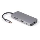 PNI 7az1-ben USB-C adapter/HUB -  HDMI, 2 x USB 3.0, RJ45, SD/TF, USB-C PD (PNI-MP02)