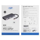 PNI 7az1-ben USB-C adapter/HUB -  HDMI, 2 x USB 3.0, RJ45, SD/TF, USB-C PD (PNI-MP02)
